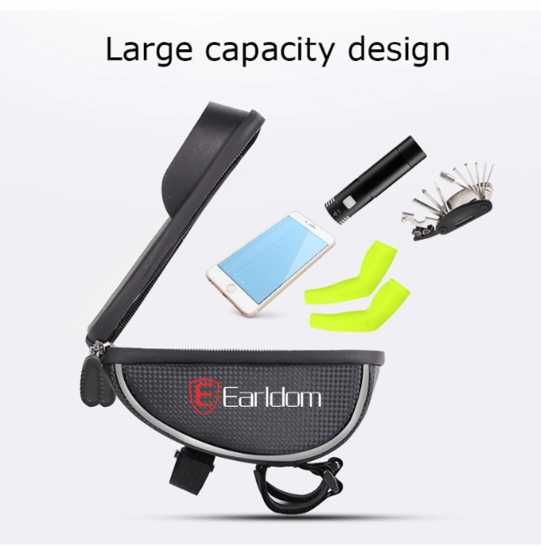 Waterproof Bike Handlebar Bag – Phone Mount & Storage Pouch for Cycling, MTB & E-Bikes | Touchscreen Phone Holder