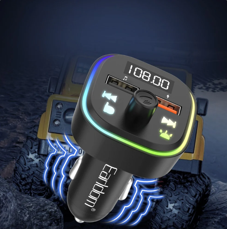 3.1A Wireless FM Car Kit – Bluetooth FM Transmitter with Dual USB Fast Charging & Hands-Free Calling for Cars, USB Car Charger for iPhone & Android