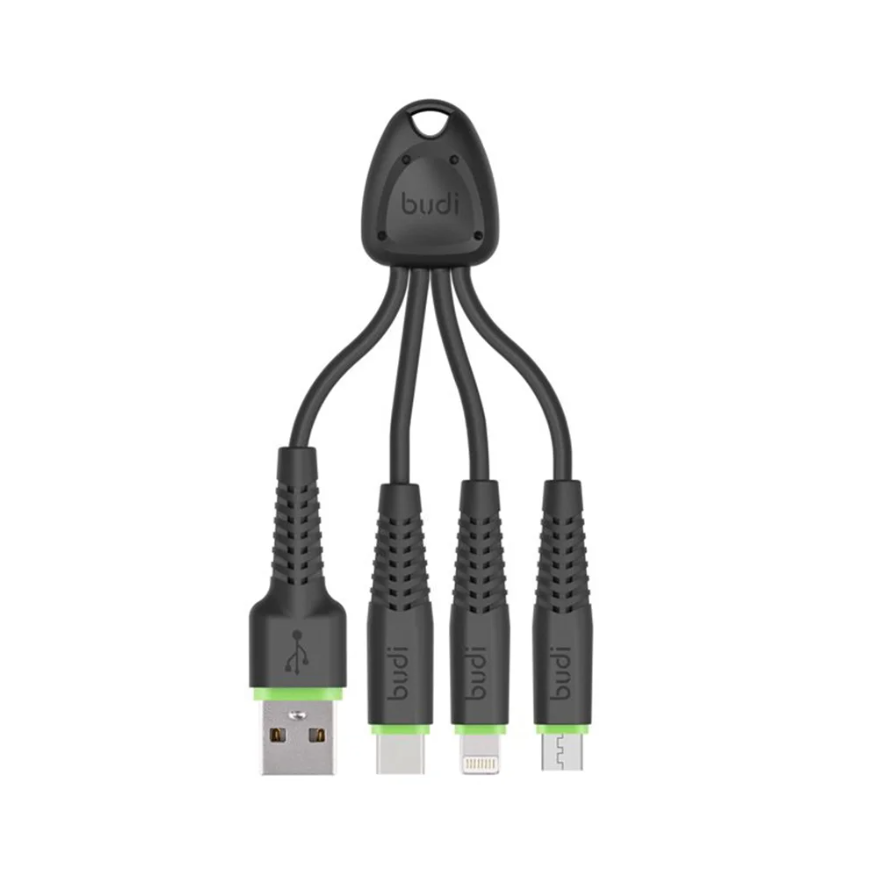 Universal 3-in-1 Charger Cable – USB-C, 8-Pin, Micro USB | 15cm Portable Length