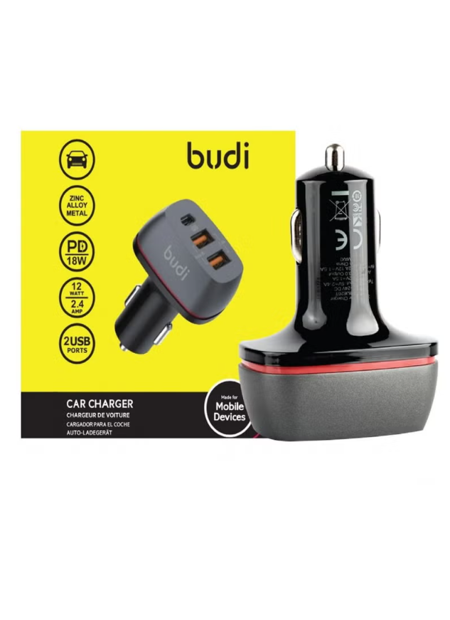 Fast Car Charger 48W – Dual QC 3.0 + USB-C PD Adapter for Smartphones & Tablets