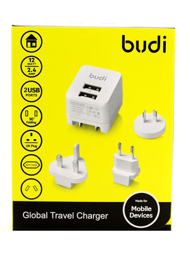 International Travel Charger – Global Power Adapter for EU, UK, US, AU with USB Charging