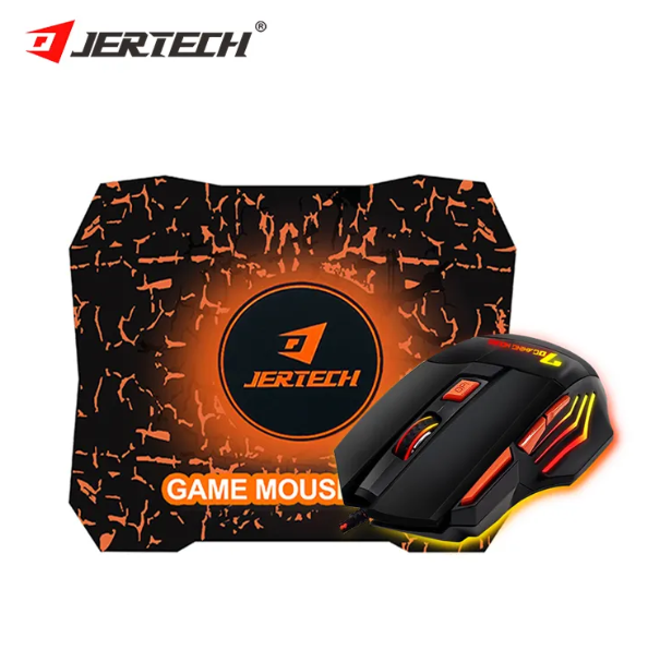 JERTECH Warrior Mouse + Mouse Pad Combo – High DPI Wired USB Gaming Set