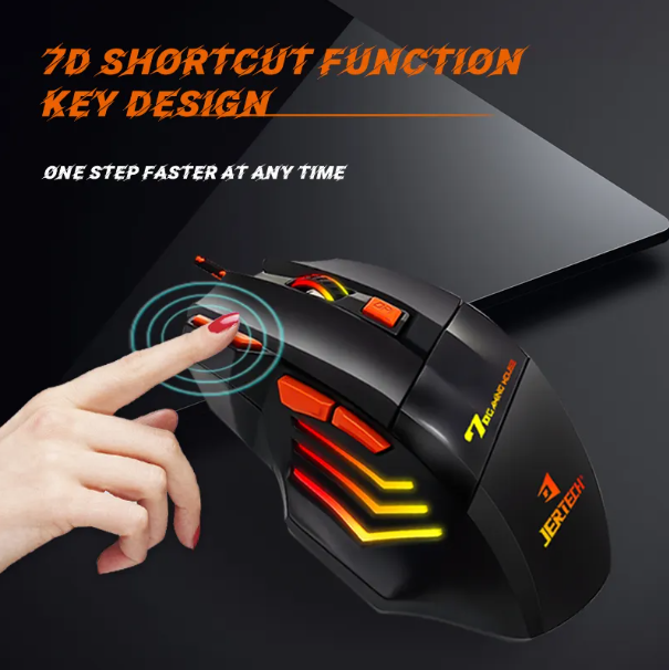 JERTECH Warrior Mouse + Mouse Pad Combo – High DPI Wired USB Gaming Set