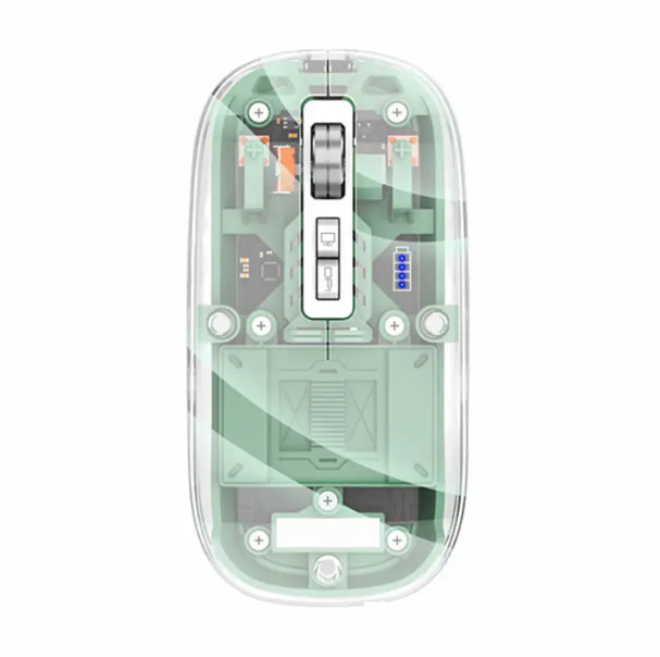 JERTECH Transparent Wireless Mouse – 2.4GHz USB Optical Mouse | Sleek Lightweight Design
