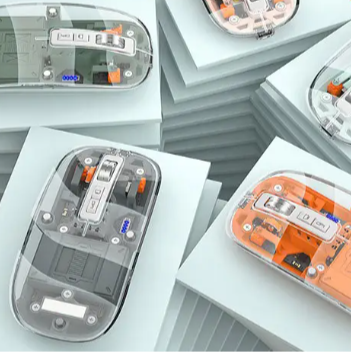 JERTECH Transparent Wireless Mouse – 2.4GHz USB Optical Mouse | Sleek Lightweight Design