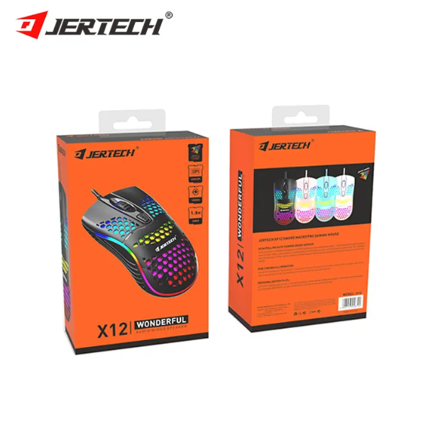 JERTECH Wonderful Wired Gaming Mouse – RGB Optical Mouse | Ergonomic High-DPI Control
