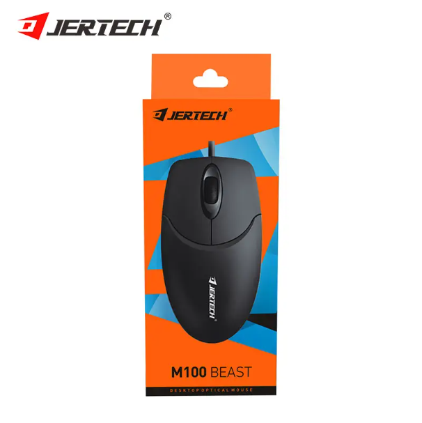 JERTECH Beast Desktop Optical Mouse – Ergonomic Wired USB Mouse | Precision for Office & Work