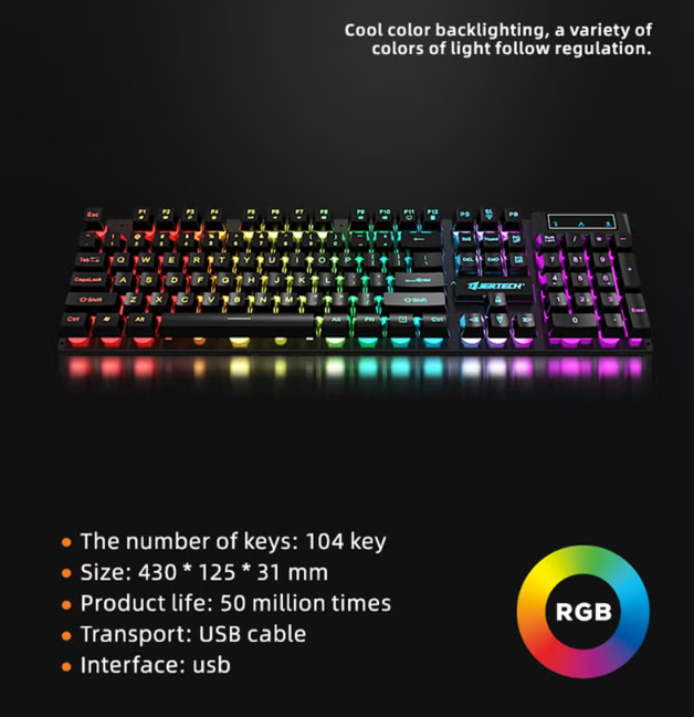 JERTECH Victory 4in1 Gaming Combo – Keyboard, Mouse, Mousepad, Headset | Complete RGB Setup