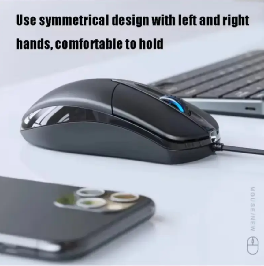 JERTECH Optical Mouse with Blue-Sensor – High-Precision USB Wired Mouse for Office & Everyday Use