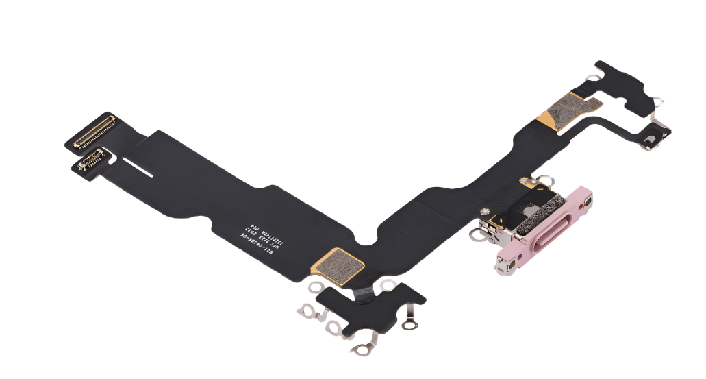 iPhone 15 Plus Charging Port Flex Cable – Pink USB-C Connector | OEM-Compatible Charging Dock Assembly for Models A2846 A3102 A3105