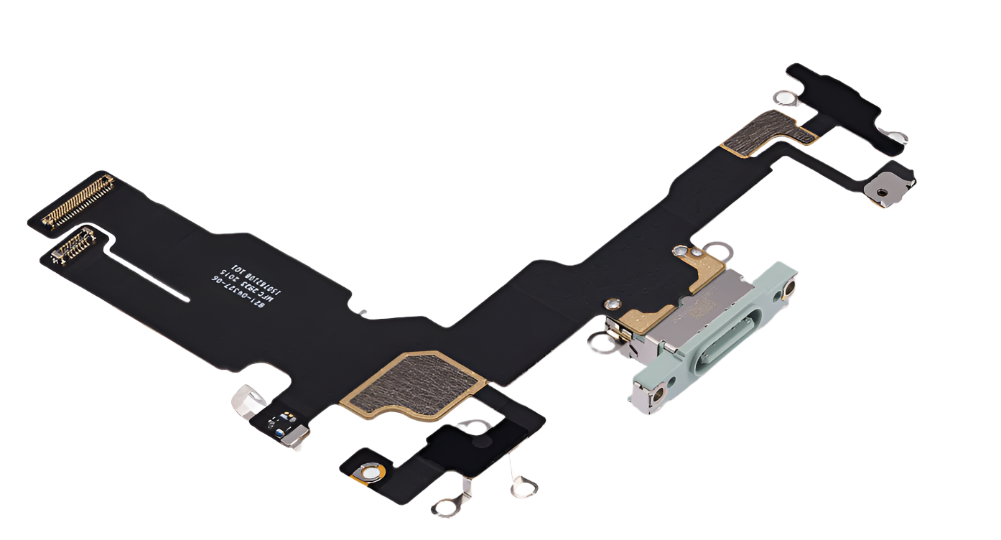 iPhone 15 Charging Port Flex Cable – Green OEM-Compatible USB-C Dock Connector with Microphone | Models A2848 A3090 A3093