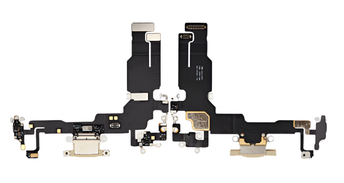 iPhone 15 Charging Port Flex Cable – Yellow OEM-Compatible USB-C Dock Connector with Microphone | Models A2848 A3090 A3093