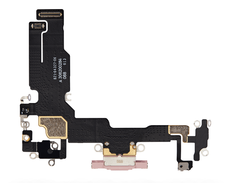 iPhone 15 Charging Port Flex Cable – Pink OEM-Compatible USB-C Dock Connector with Microphone | Models A2848 A3090 A3093