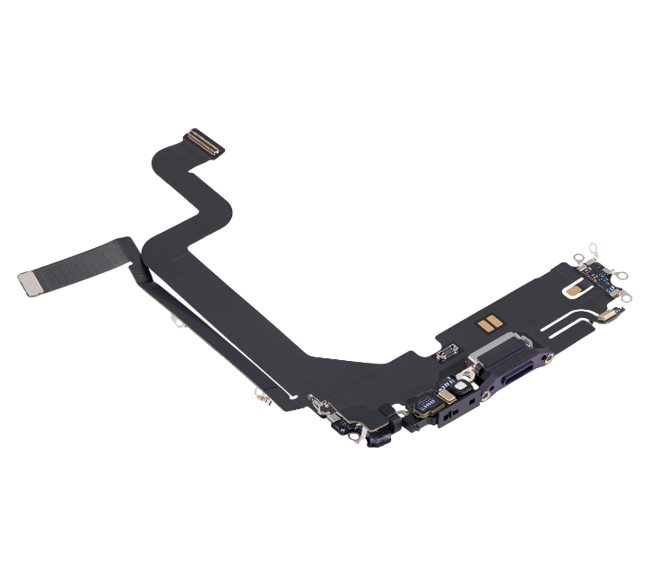 iPhone 14 Pro Max Charging Port Flex – Purple OEM-Compatible USB-C Dock + Microphone Flex | Models A2651 A2894 A2896 A2895
