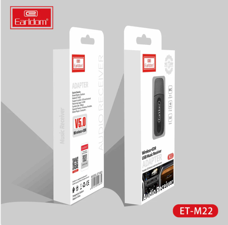 Bluetooth USB Music Receiver Adapter with EDR – Wireless Audio for Car, Home Speakers & PCs