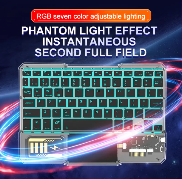 JERTECH Transparent Wireless Keyboard – 2.4GHz Slim USB Keyboard | Clear Design