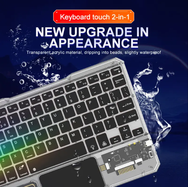 JERTECH Transparent Wireless Keyboard – 2.4GHz Slim USB Keyboard | Clear Design