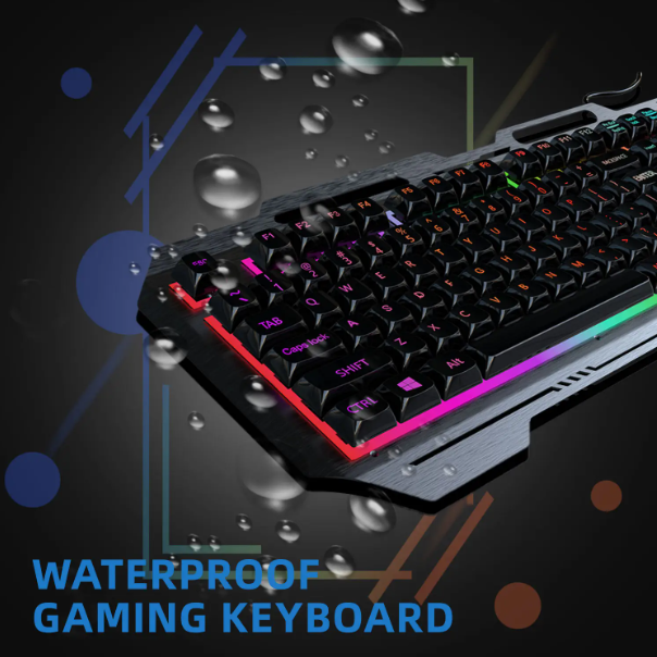 JERTECH Cheetah Full Size Gaming Keyboard + Mouse – RGB Wired Mechanical Feel Combo