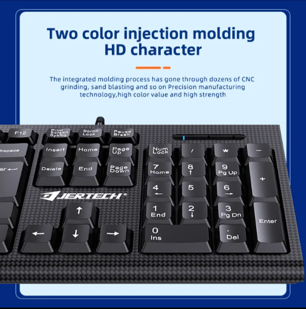 JERTECH Wired Keyboard & Mouse Combo – USB Plug & Play Set | Quiet & Ergonomic Design