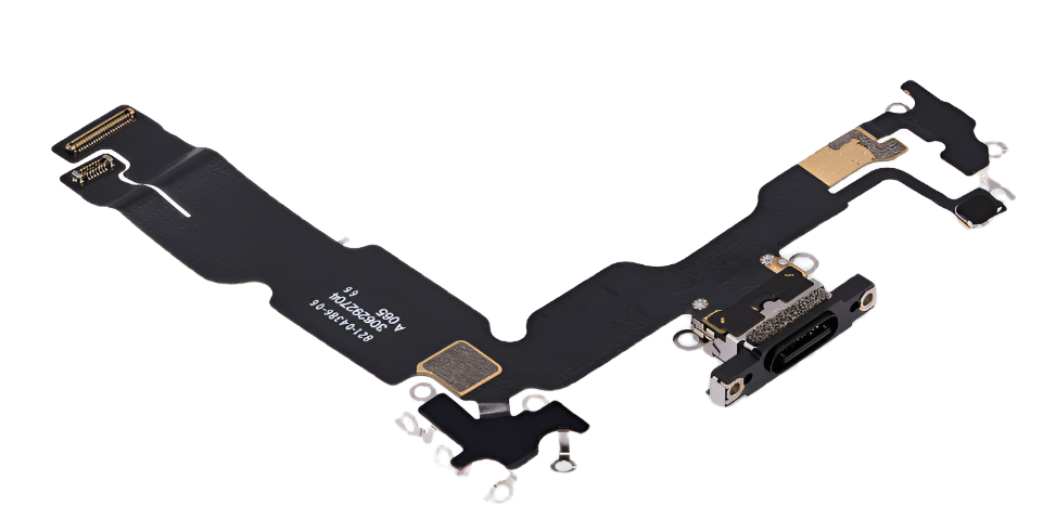 iPhone 15 Plus Charging Port Flex Cable – Black USB-C Connector | OEM-Compatible Charging Dock Assembly for Models A2846 A3102 A3105