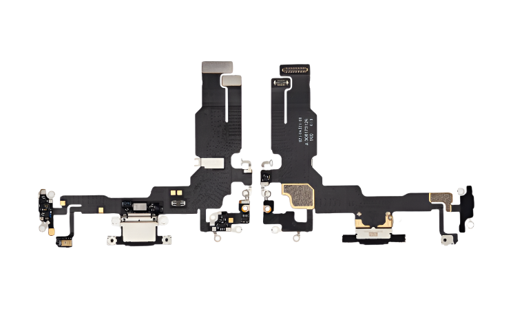 iPhone 15 Charging Port Flex Cable – Black OEM-Compatible USB-C Dock Connector with Microphone | Models A2848 A3090 A3093