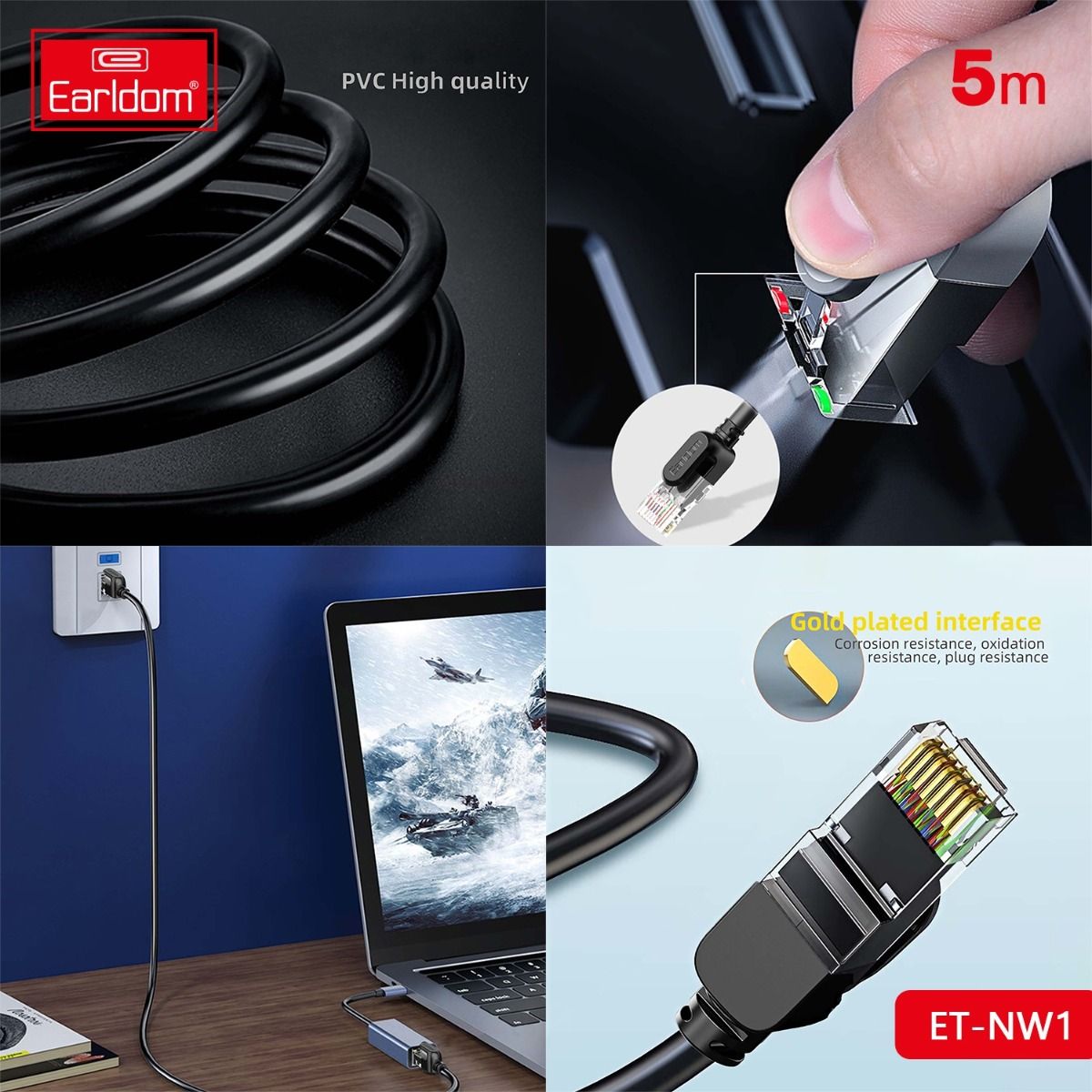 High-Speed Ethernet Cable – 40Gbps Internet LAN Cable for Home, Office & Gaming Networks