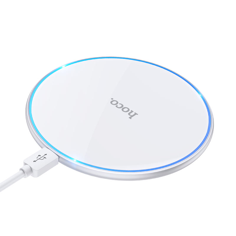 Hoco 15W Ultra-Thin Wireless Fast Charger – Slim Charging Pad for iPhone, Samsung, Android & Qi-Enabled Devices