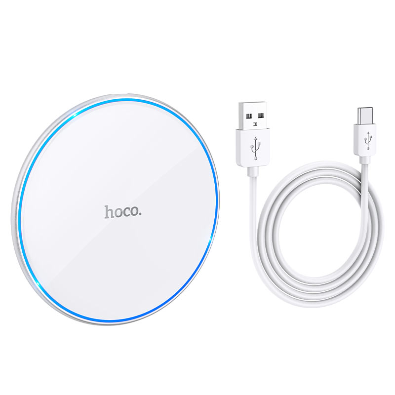 Hoco 15W Ultra-Thin Wireless Fast Charger – Slim Charging Pad for iPhone, Samsung, Android & Qi-Enabled Devices