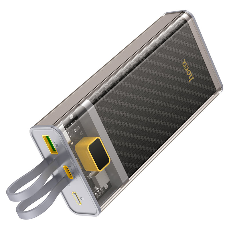 HOCO 20000mAh Power Bank – Built-in Lightning, USB-C & Micro-USB Cables | Universal Fast Charging