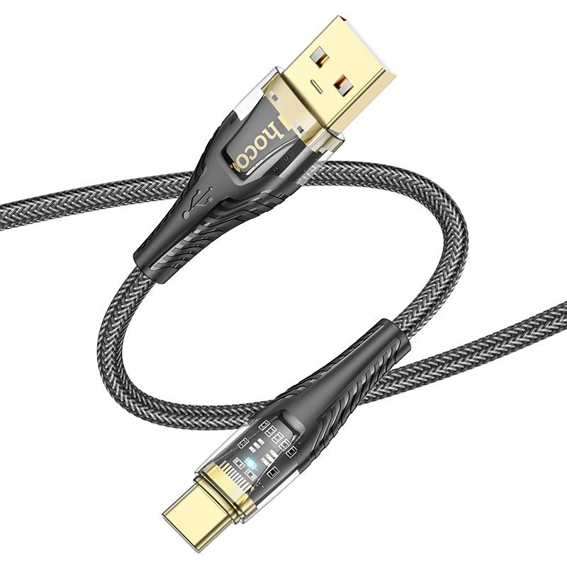 HOCO USB-A to USB-C Crystal Charging Data Cable | Sleek & Fast