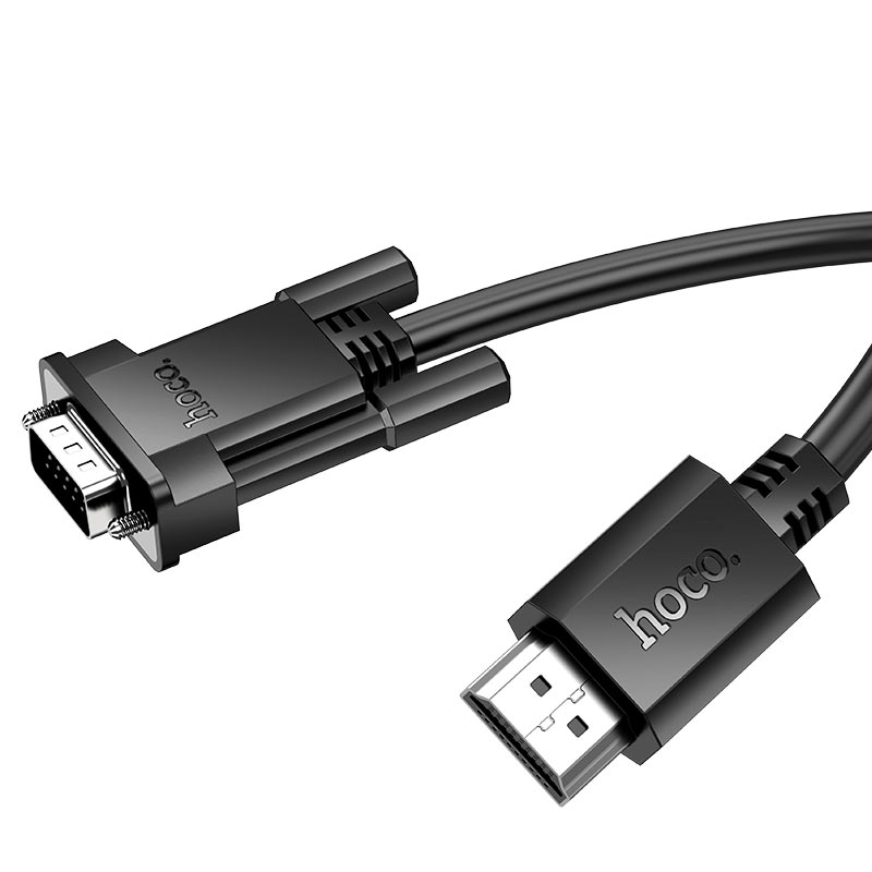 Hoco HDMI to VGA Cable – Male-to-Male HD Video Adapter Cord for Monitor, Projector, Laptop & HDTV Display Connection