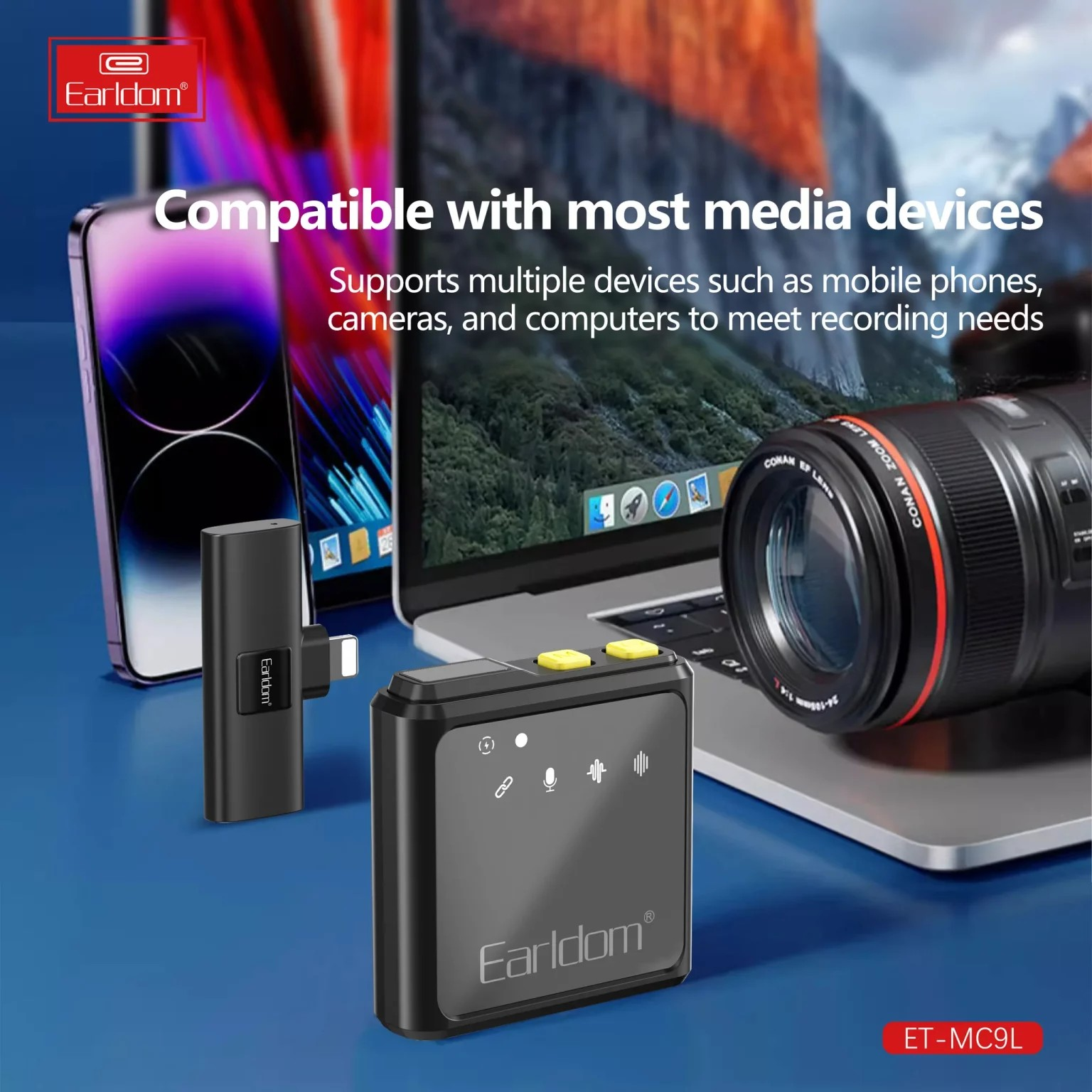 Wireless Microphone with Collar Clip – Noise-Canceling Lavalier Mic for Smartphones, Cameras & Content Creators, High-Quality Audio for Recording & Streaming