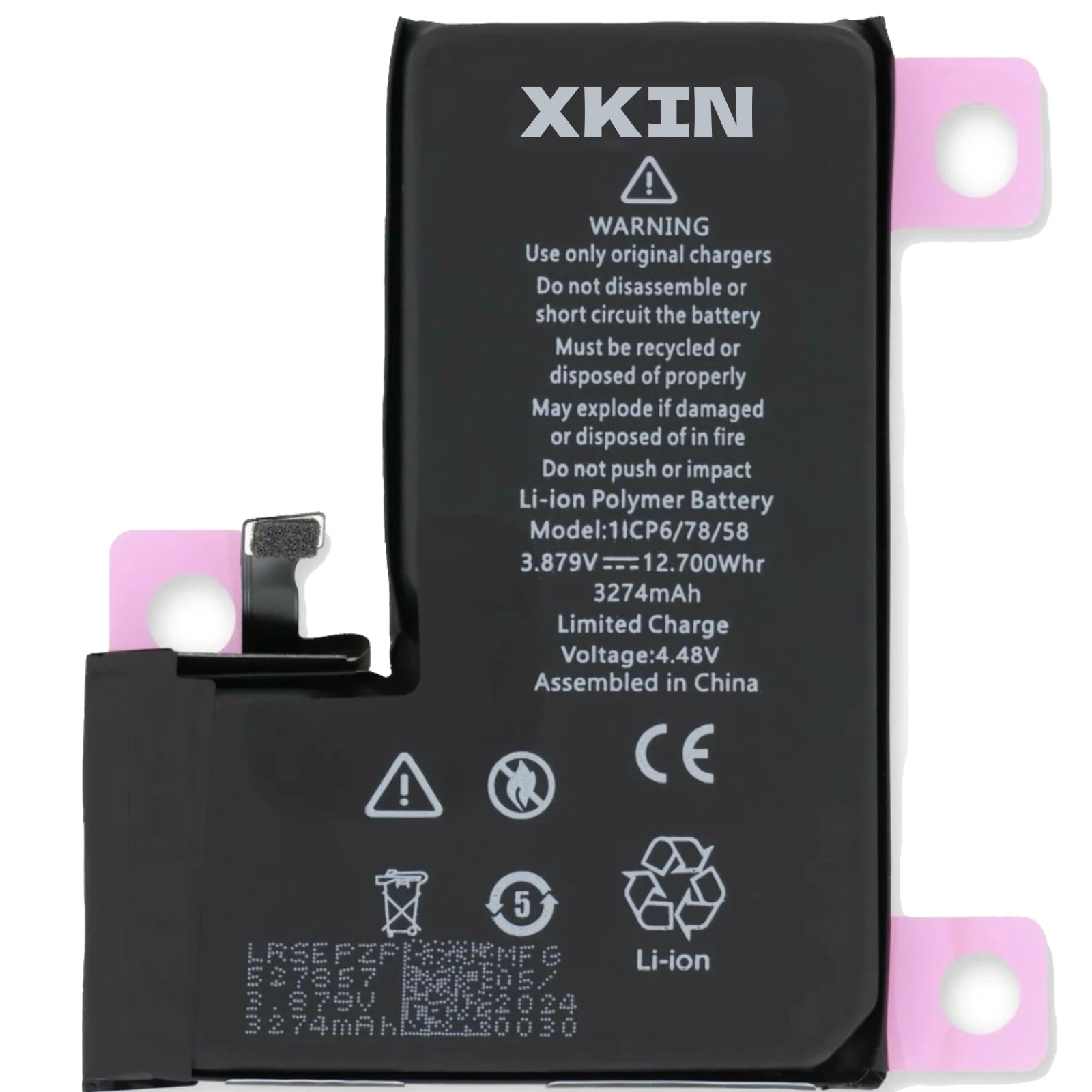 XKIN iPhone 15 Pro Battery Replacement – 3274mAh Li-ion Polymer | OEM-Compatible High-Capacity 0-Cycle Cell
