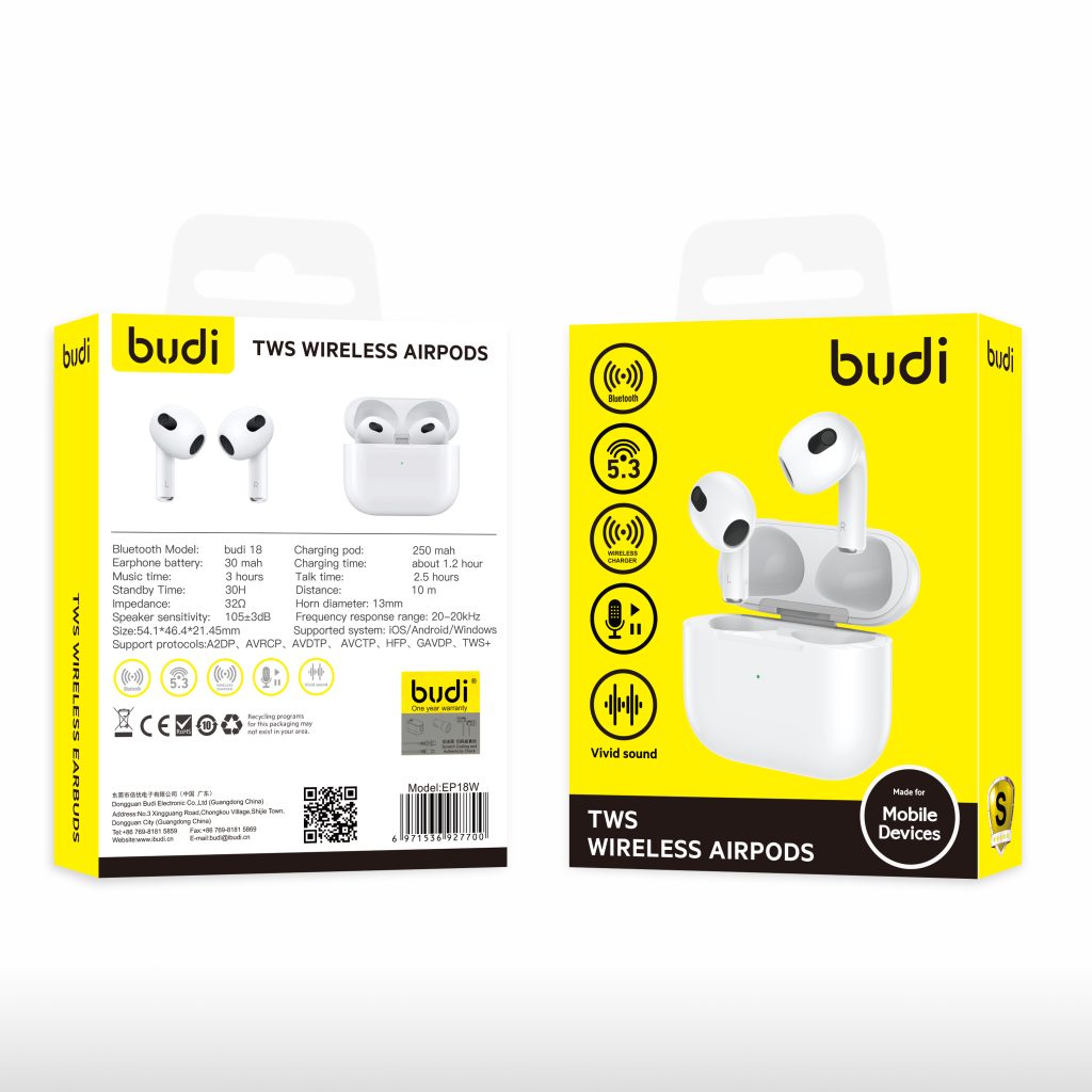 True Wireless Stereo (TWS) Earbuds – Bluetooth AirPods with Mic & Charging Case