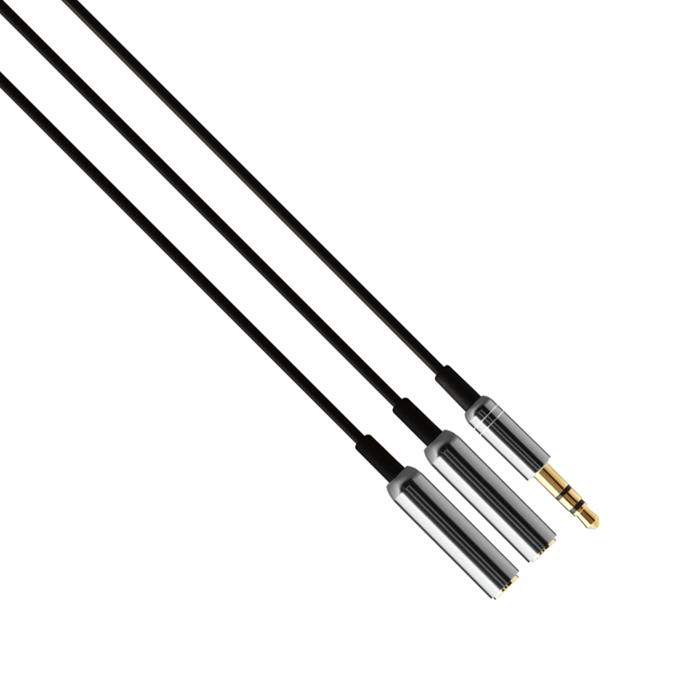 Earphone Cable Splitter – 3.5mm Audio Jack Adapter for Dual Headphone Use, Stereo Audio Splitter for iPhone, Android & Laptops