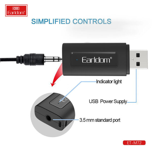 Wireless USB Music Receiver – Bluetooth Audio Adapter for Car, Speakers, and Home Stereo Systems, High-Fidelity Wireless Audio Streaming