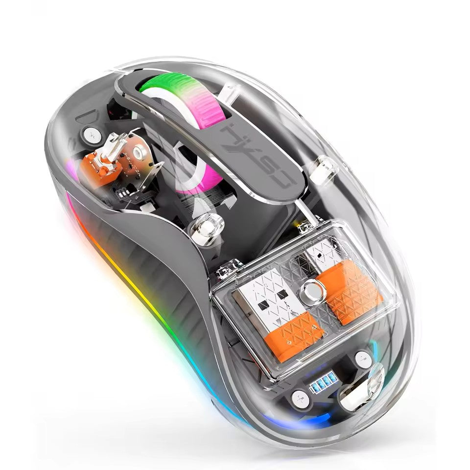 JERTECH Transparent Wireless Mouse – 2.4GHz Slim USB Optical Mouse | C