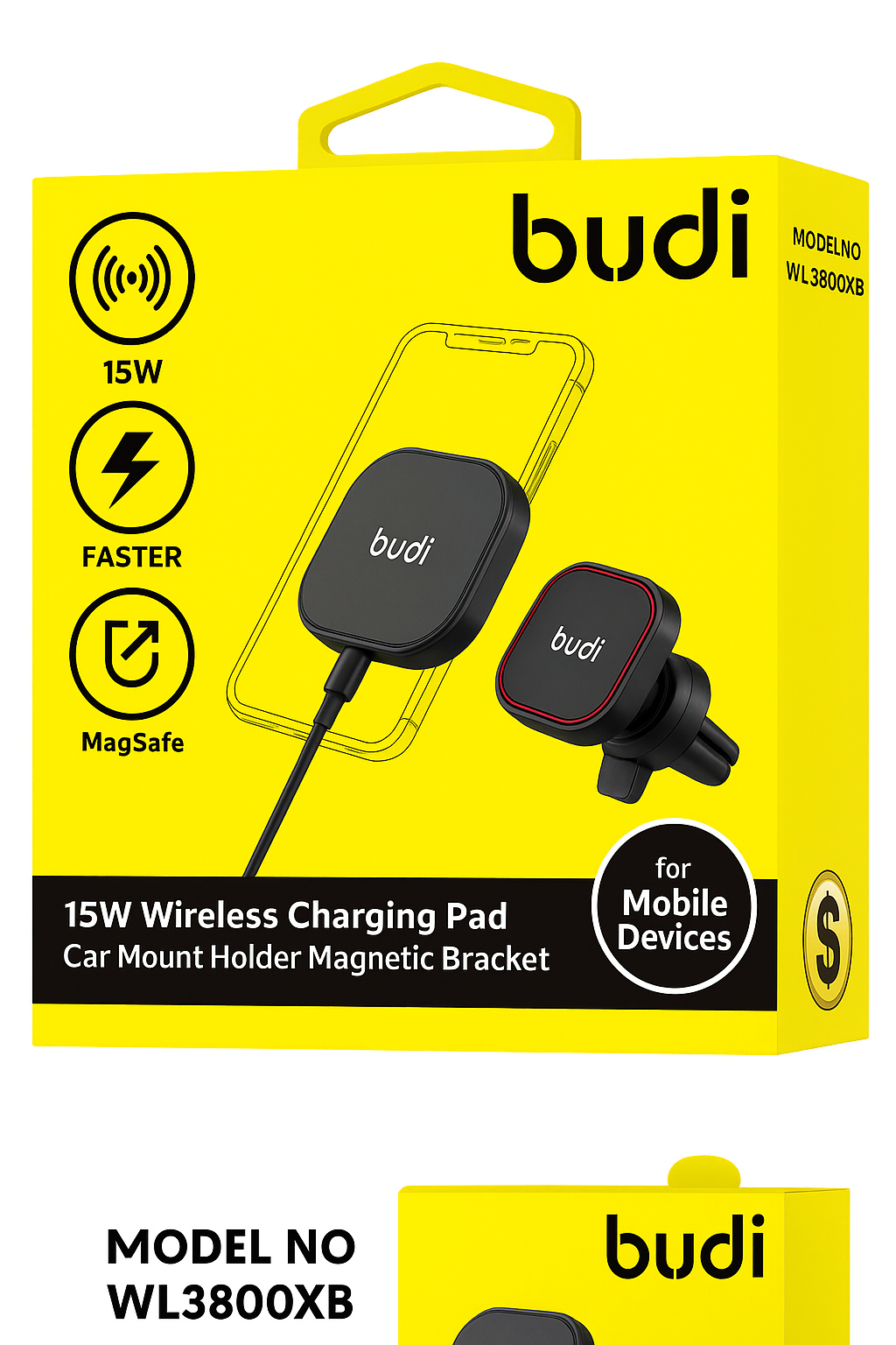 15W Magnetic Wireless Charging Car Mount – Fast Charging Pad & Phone Holder