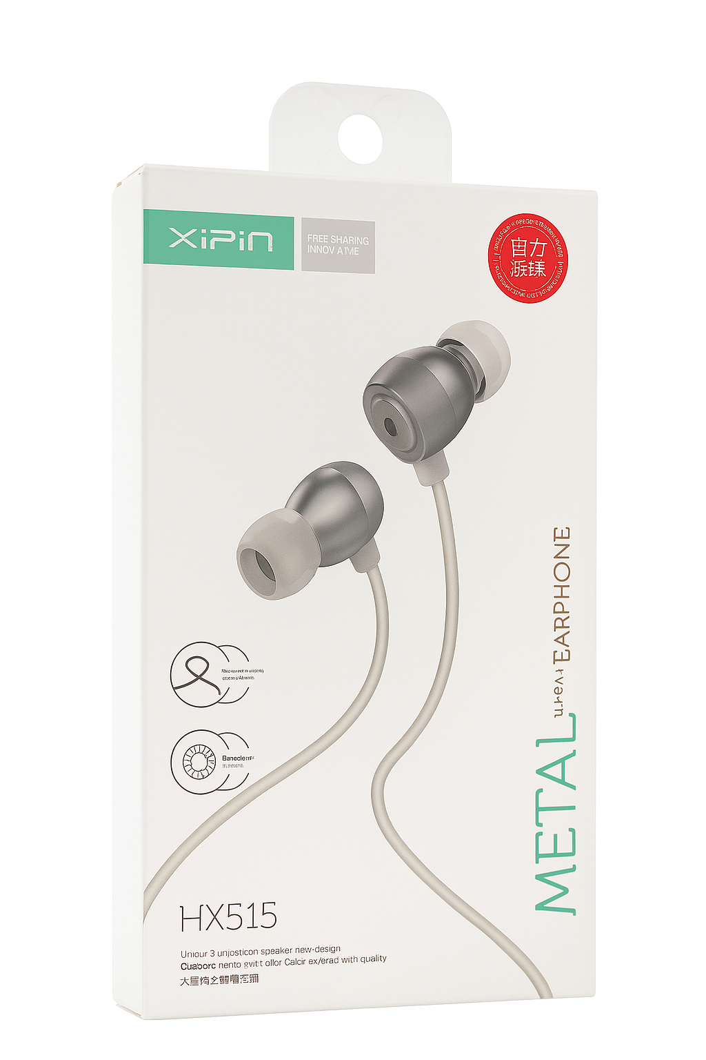 Metal In-Ear Earphones – HiFi Sound, 10mm Driver, CD-Cut Design, 1.2M Cable