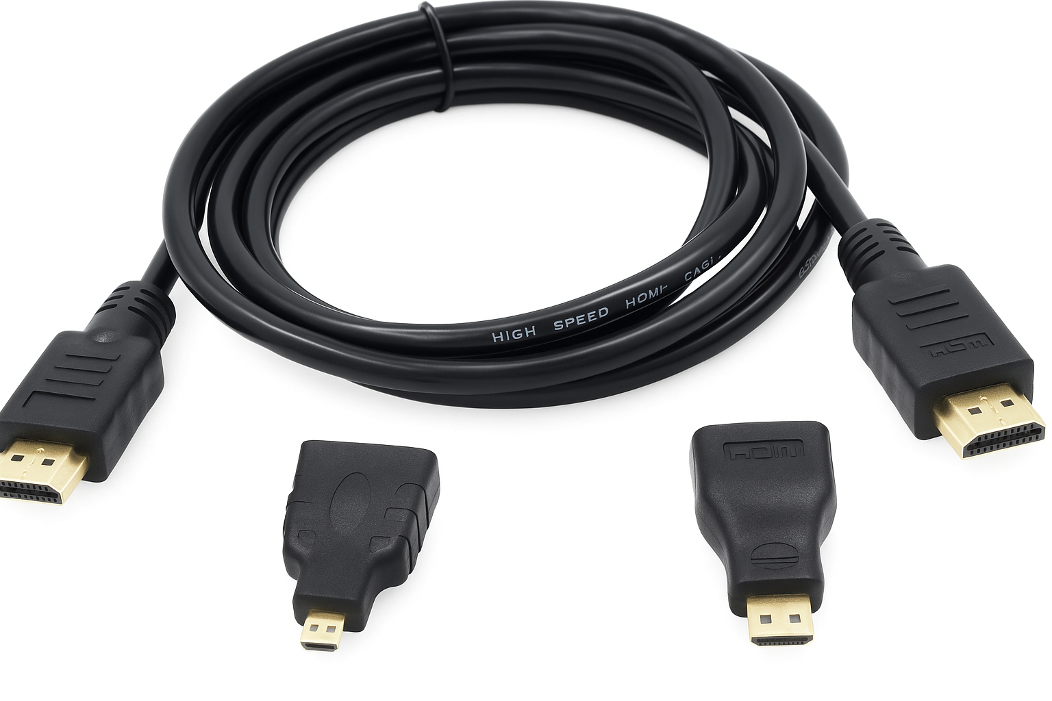 3-in-1 HDTV Cable – HDMI to Mini & Micro HDMI Video Adapter (Type A to C/D)