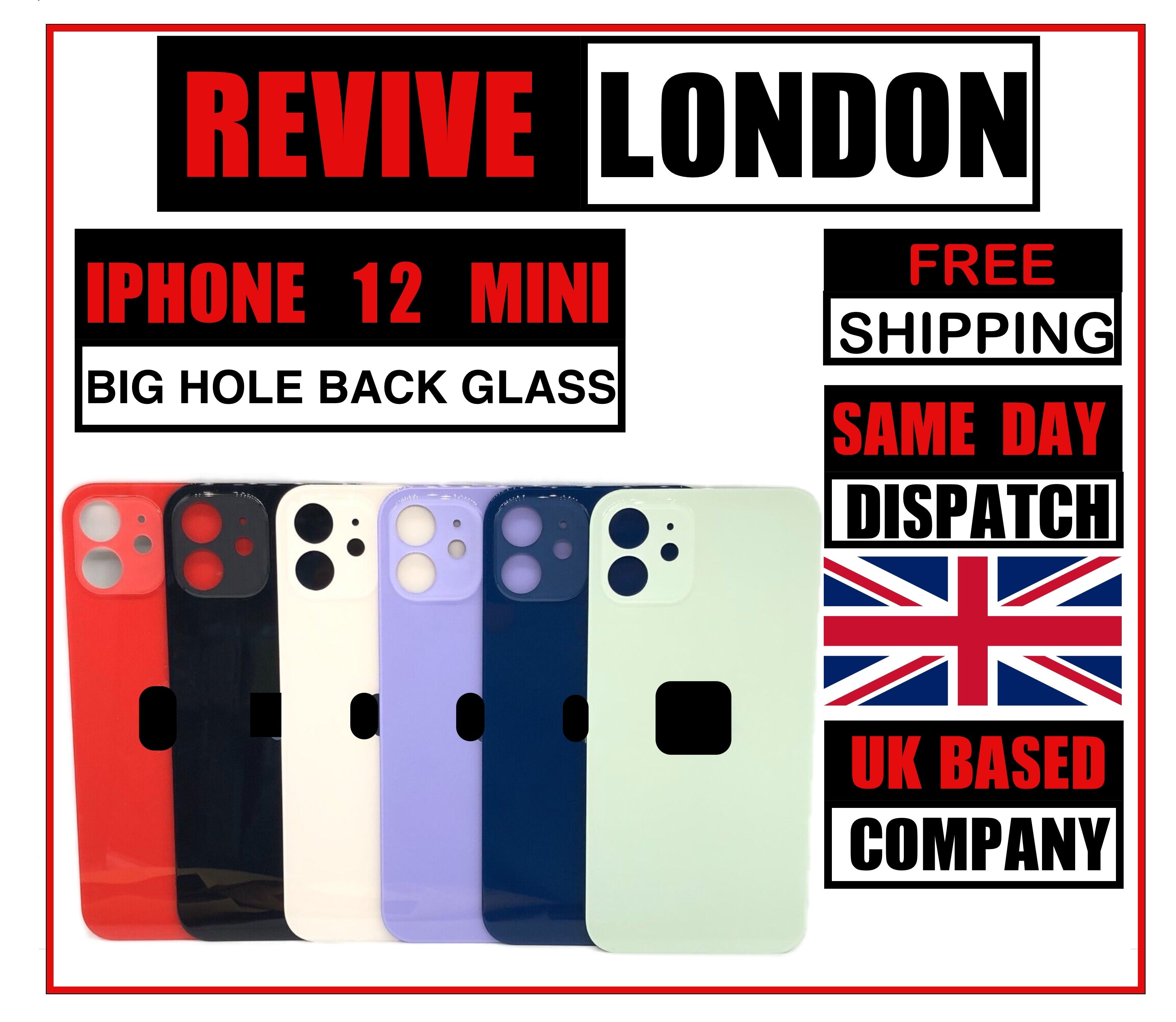 For iPhone 12 MINI Replacement Back Glass Rear Glass Battery Cover Big Hole