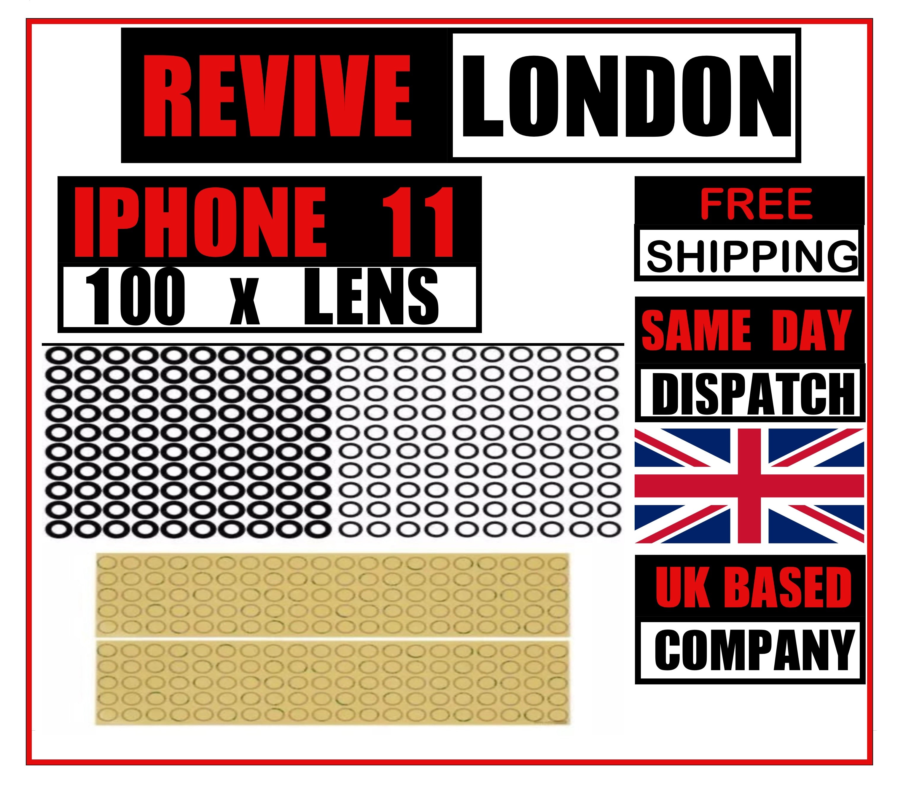 Multiple Pack For Apple iPhone 11 Replacement Glass Camera Lens With Adhesive