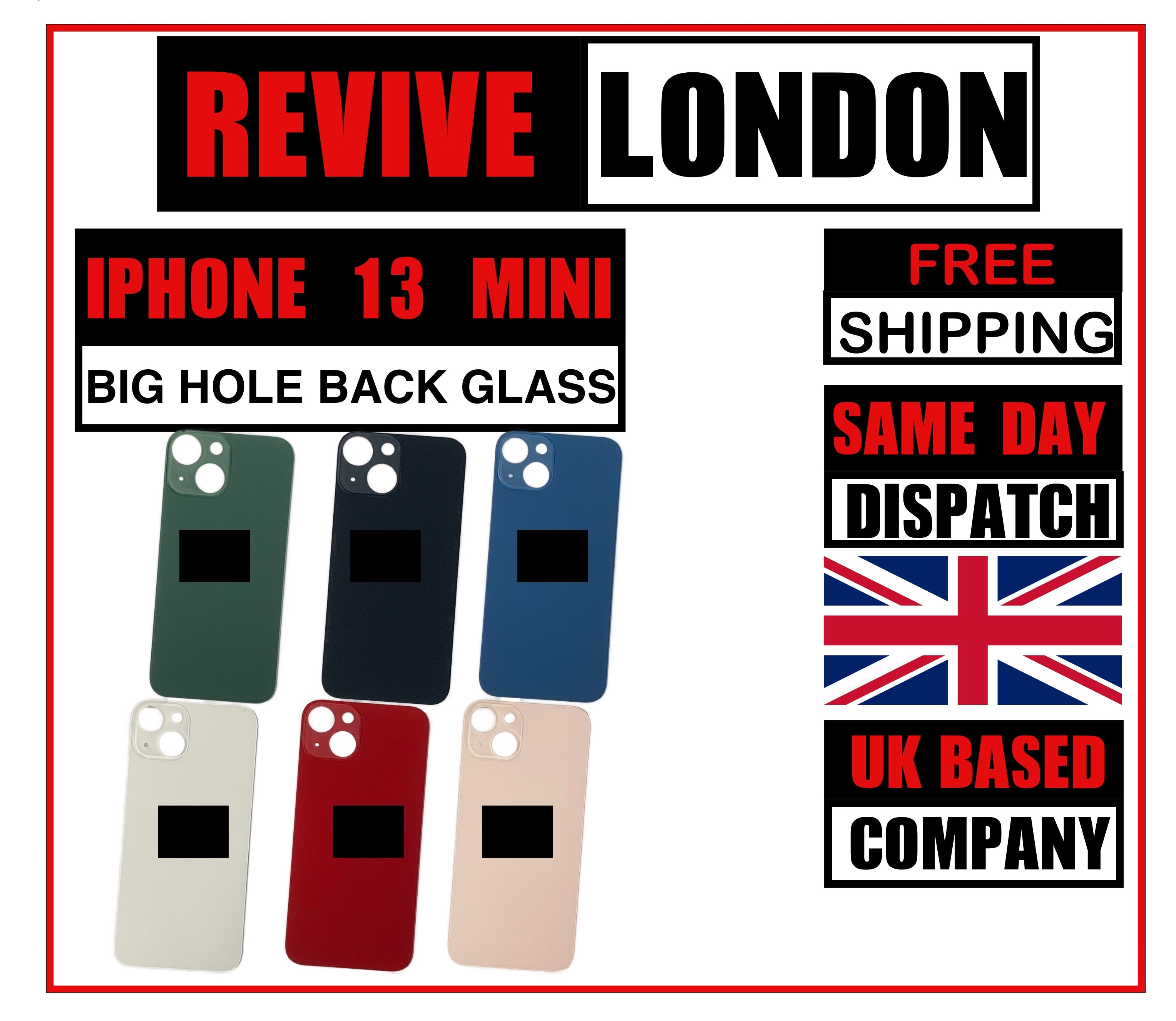 For iPhone 13 MINI Replacement Back Glass Rear Glass Battery Cover Big Hole