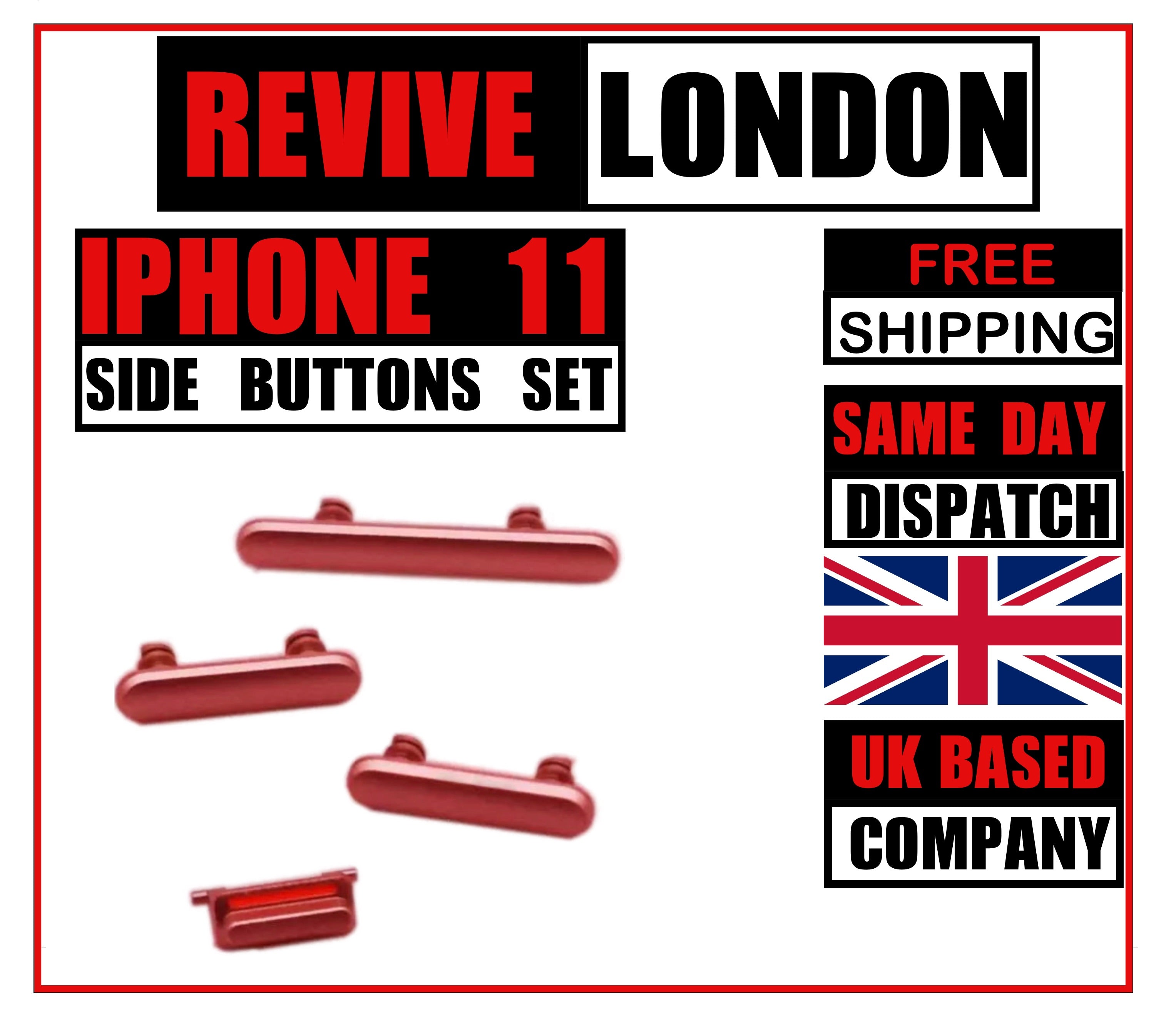 For Apple iPhone 11 Replacement Power Volume And Mute Buttons Red