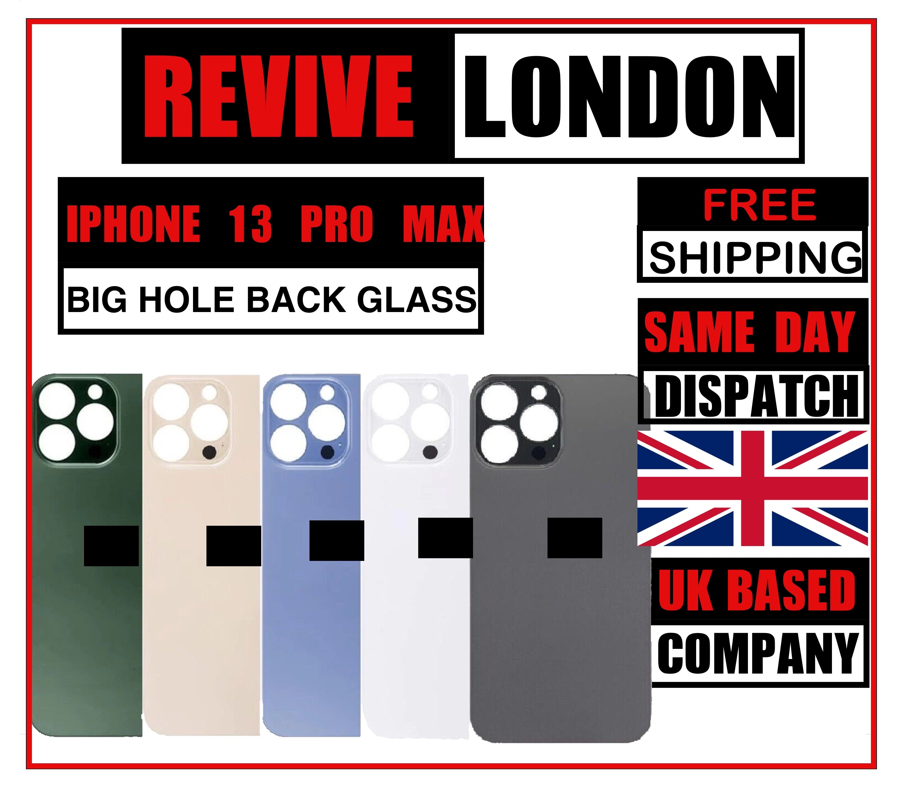 For iPhone 13 PRO MAX Replacement Back Glass Rear Glass Battery Cover Big Hole