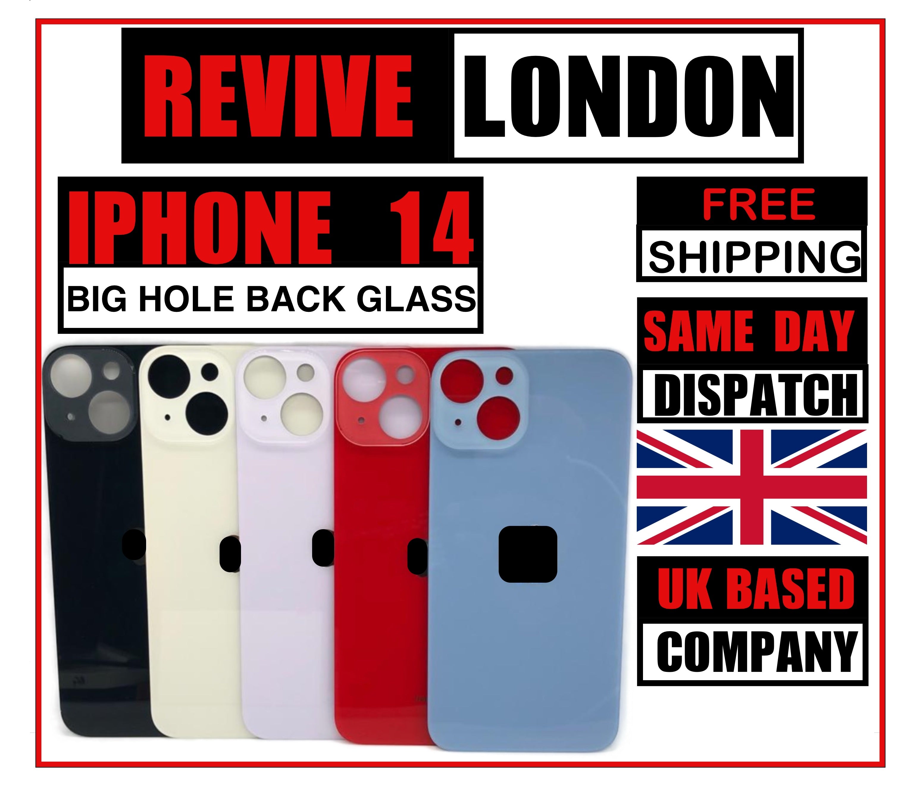 For iPhone 14 Replacement Back Glass Rear Glass Battery Cover Big Hole