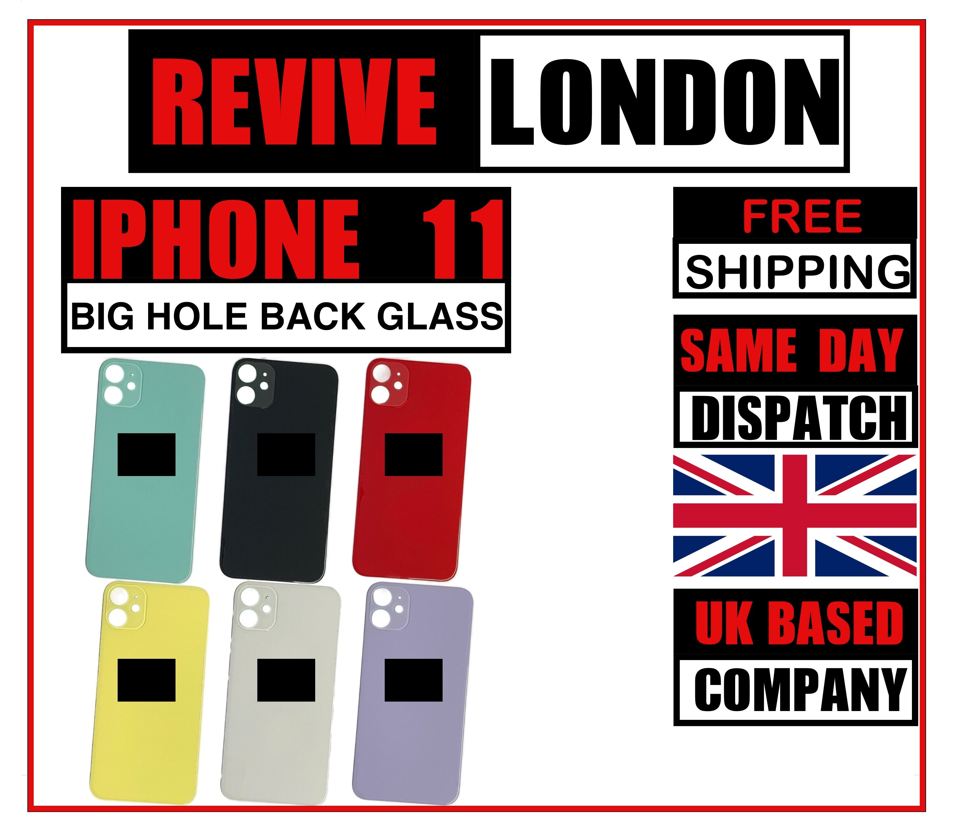 For iPhone 11 Replacement Back Glass Rear Glass Battery Cover Big Hole