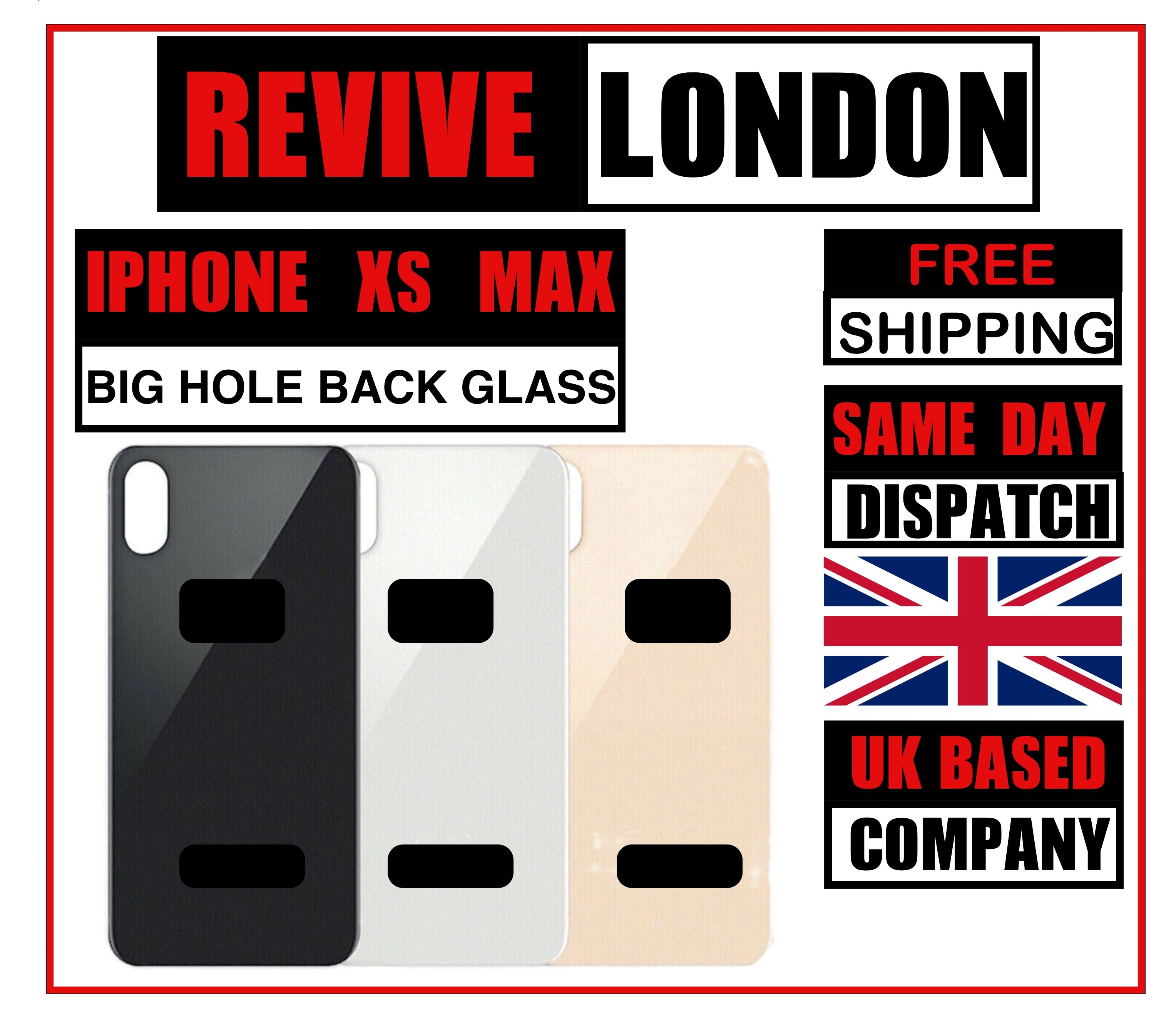 For Apple iPhone XS MAX  Replacement Back - Rear Glass Big Hole Camera