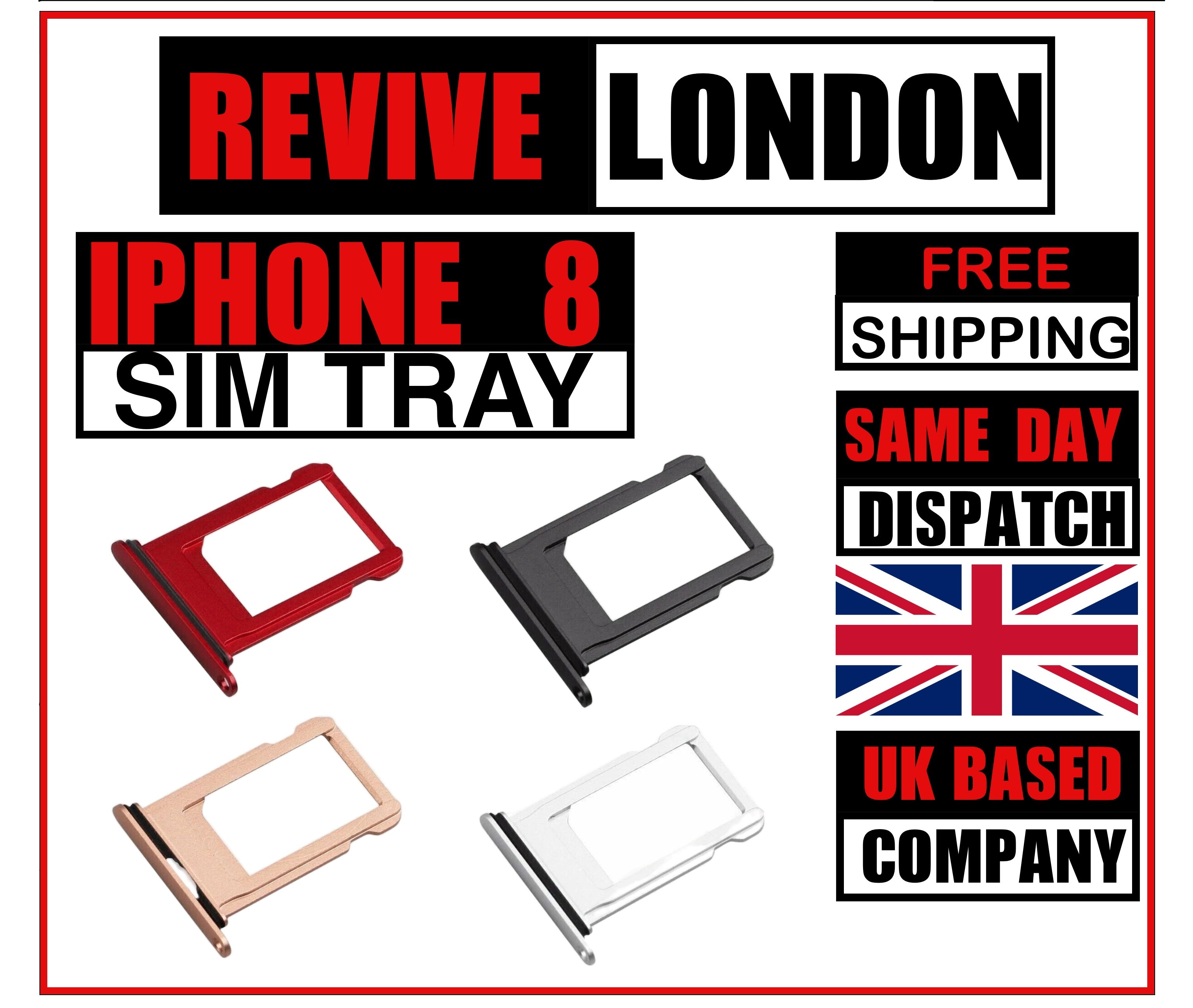 Apple iPhone 8 Replacement Sim Card Tray UK Stock