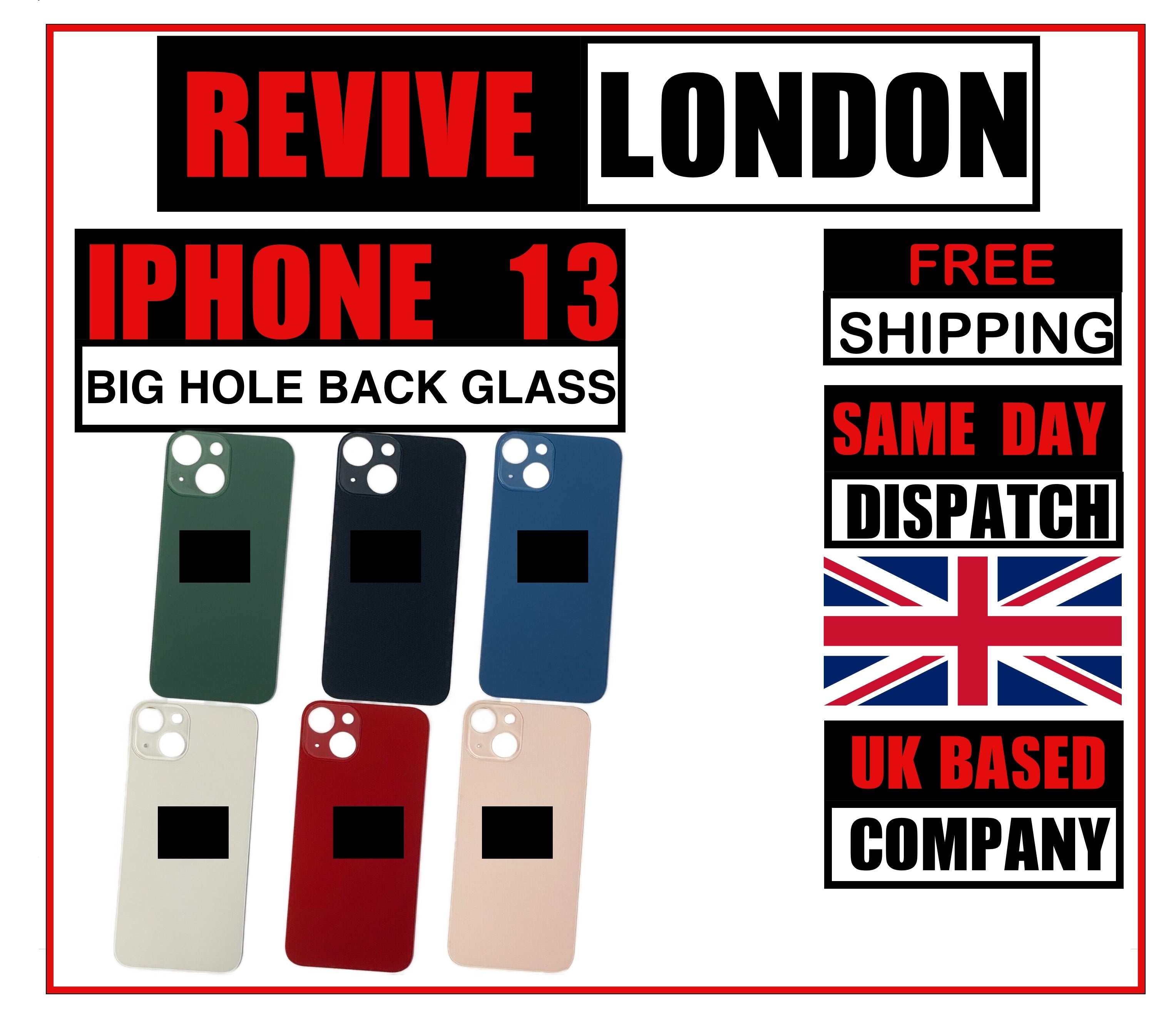 For iPhone 13 Replacement Back Glass Rear Glass Battery Cover Big Hole